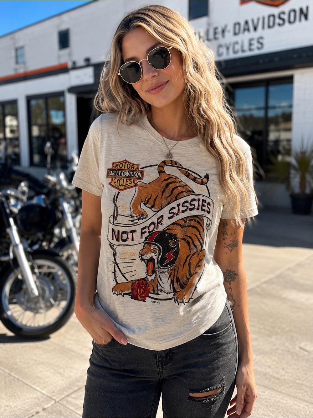 Harley-Davidson Women’s Not For Sissies Tiger Graphic Tee XL NWOT